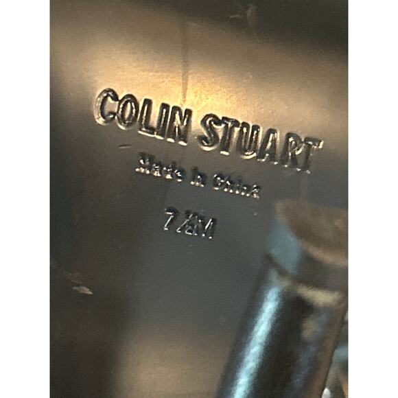 Colin Stuart Black Leather Studded Platform Heels - Picture 6 of 10